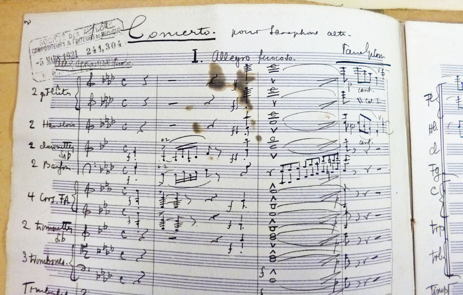 Gilsons concerto uit 1902 - teruggevonden in Zuid-Frankrijk (collectie KCB)